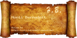 Honti Bernadett névjegykártya